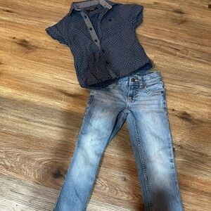 Little boy jeans & button shirt set
